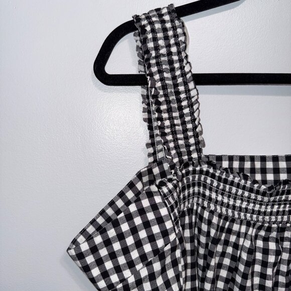 A.n.a Black & White Gingham Smocked Wide Strap Top XXL - Picture 2 of 6